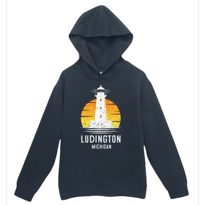 Ludington Michigan Retro Vintage Lighthouse Idea Gifts Urban Pullover Hoodie