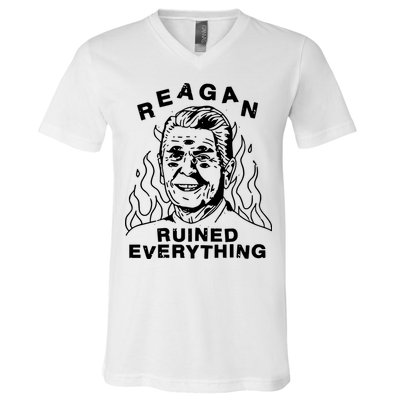 Leeja Miller Reagan Ruined Everything V-Neck T-Shirt