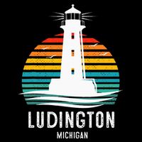 Ludington Michigan Retro Vintage Lighthouse Idea Sweatshirt
