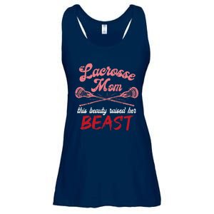 Lacrosse Mom Raised Her Beast Funny Mothers Day Daughter Son Ladies Essential Flowy Tank