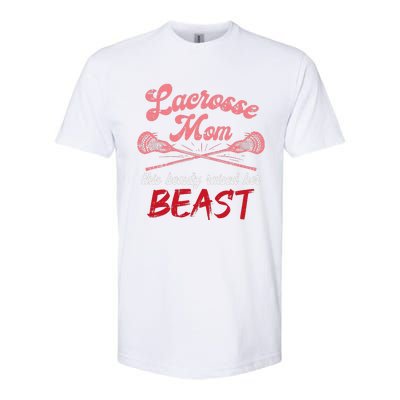 Lacrosse Mom Raised Her Beast Funny Mothers Day Daughter Son Softstyle CVC T-Shirt