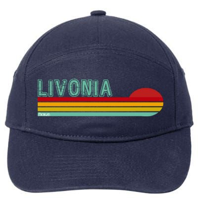 Livonia Michigan Retro Sunset Logo 7-Panel Snapback Hat