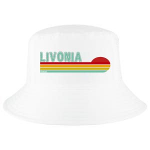 Livonia Michigan Retro Sunset Logo Cool Comfort Performance Bucket Hat