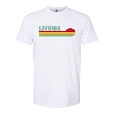 Livonia Michigan Retro Sunset Logo Softstyle® CVC T-Shirt