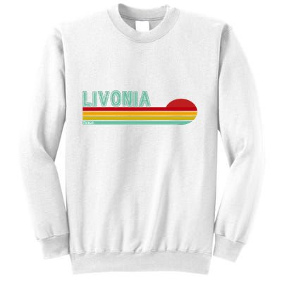 Livonia Michigan Retro Sunset Logo Sweatshirt