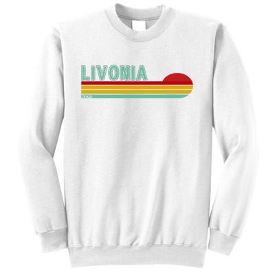 Livonia Michigan Retro Sunset Logo Sweatshirt