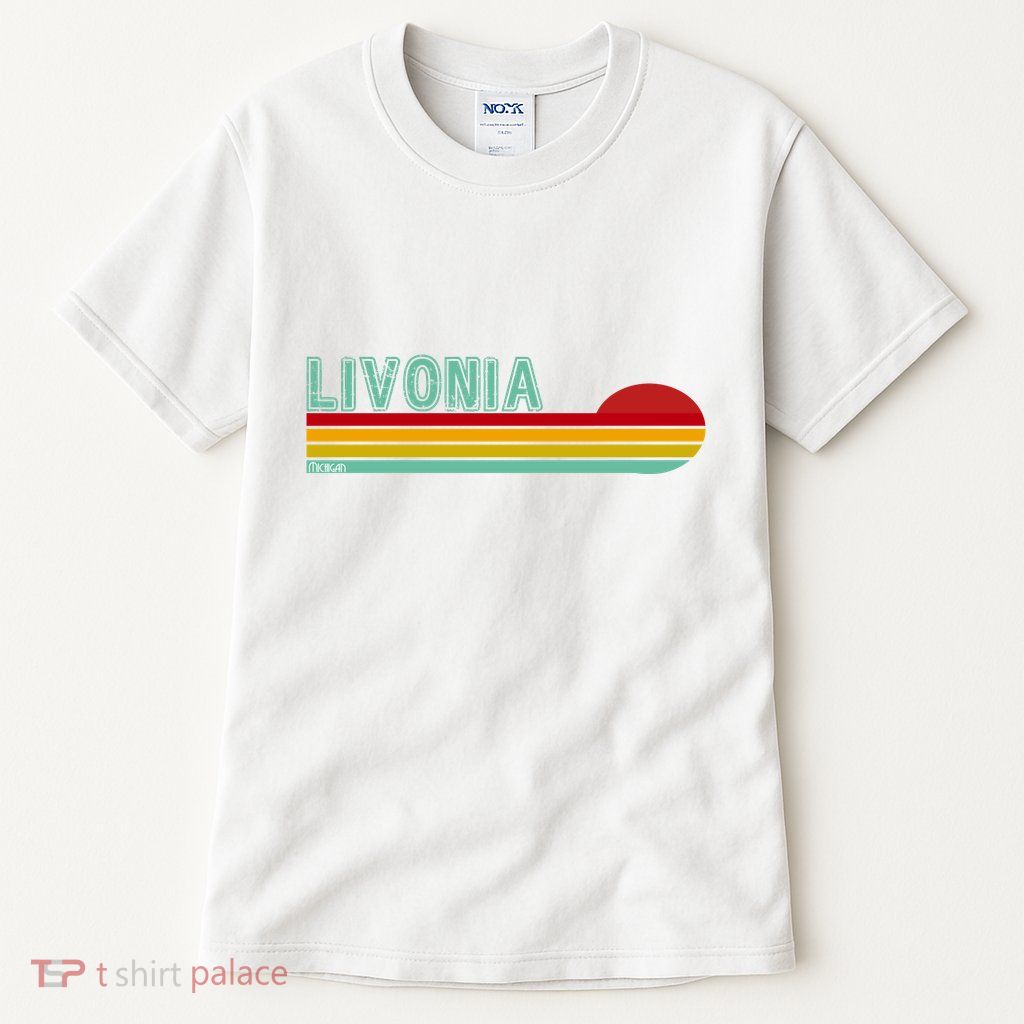 Livonia Michigan Retro Sunset Logo Tall T-Shirt
