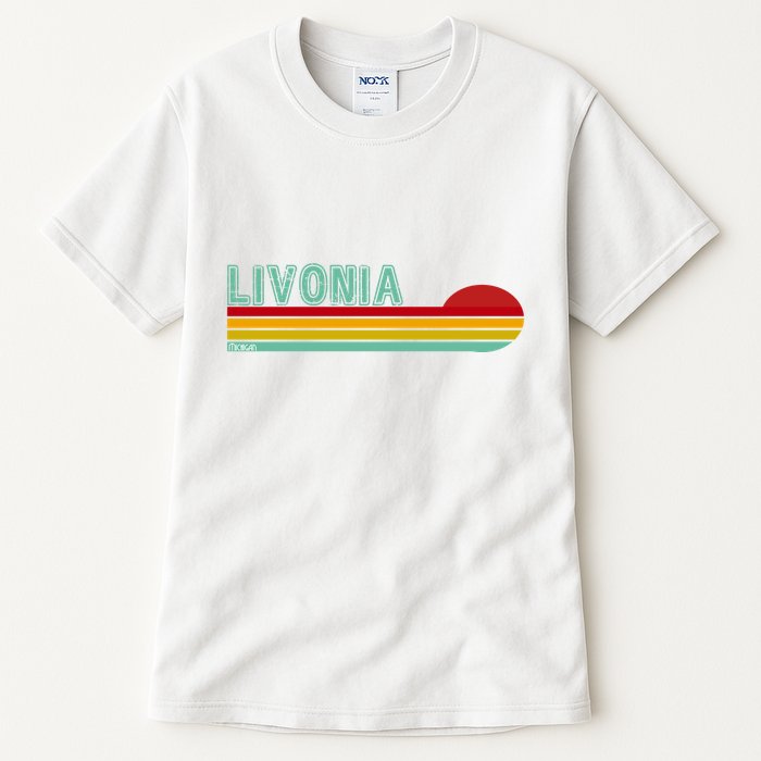 Livonia Michigan Retro Sunset Logo Tall T-Shirt