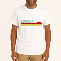 Livonia Michigan Retro Sunset Logo Tall T-Shirt