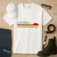 Livonia Michigan Retro Sunset Logo Tall T-Shirt