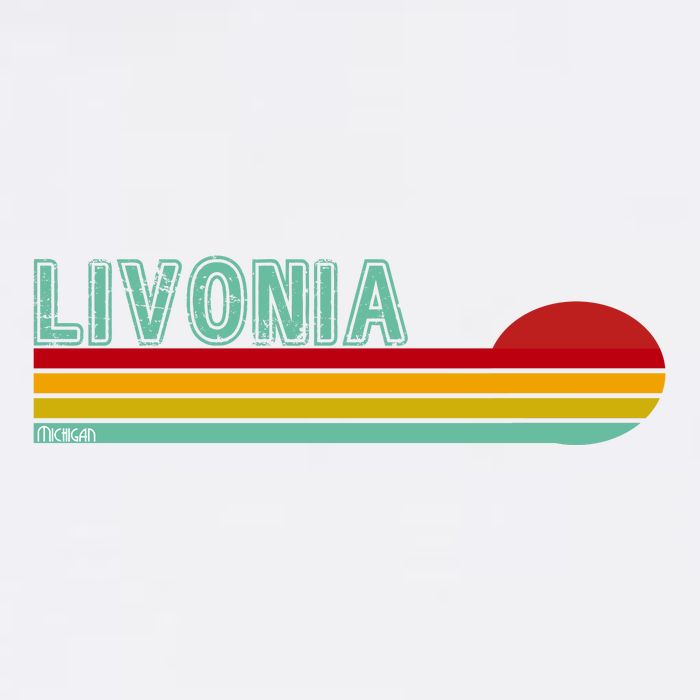 Livonia Michigan Retro Sunset Logo Tall T-Shirt