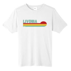 Livonia Michigan Retro Sunset Logo Tall Fusion ChromaSoft Performance T-Shirt