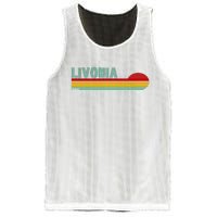 Livonia Michigan Retro Sunset Logo Mesh Reversible Basketball Jersey Tank