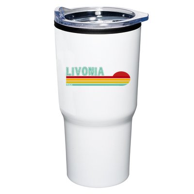 Livonia Michigan Retro Sunset Logo Tumbler
