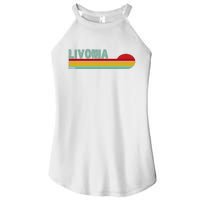 Livonia Michigan Retro Sunset Logo Women’s Perfect Tri Rocker Tank