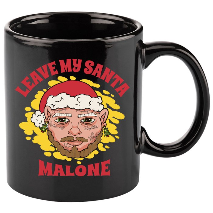 Leave My Santa Malone Funny Christmas 11oz C Handle Ceramic Mug