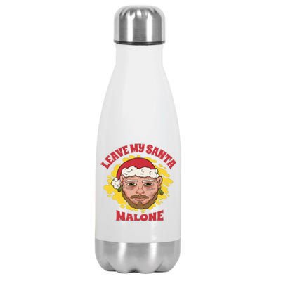 Leave My Santa Malone Funny Christmas Stainless Steel Insulated Water Bottle