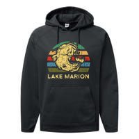 Lake Marion South Carolina Souvernir Gift Cool Catfish Performance Fleece Hoodie