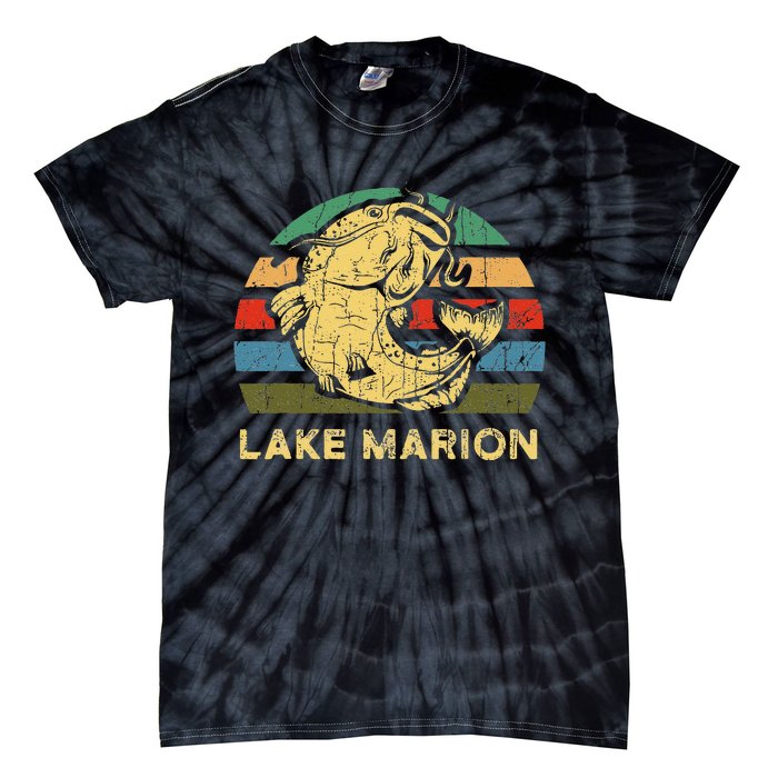 Lake Marion South Carolina Souvernir Gift Cool Catfish Tie-Dye T-Shirt