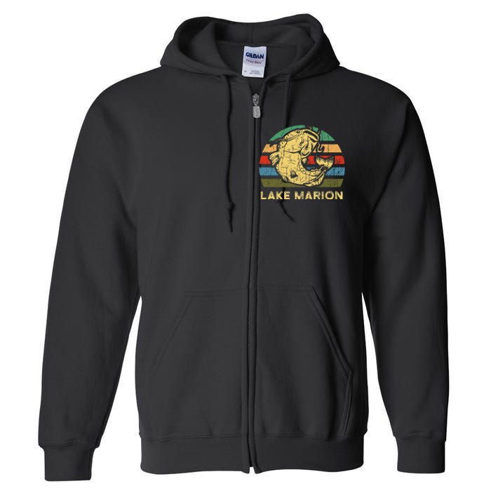 Lake Marion South Carolina Souvernir Gift Cool Catfish Full Zip Hoodie