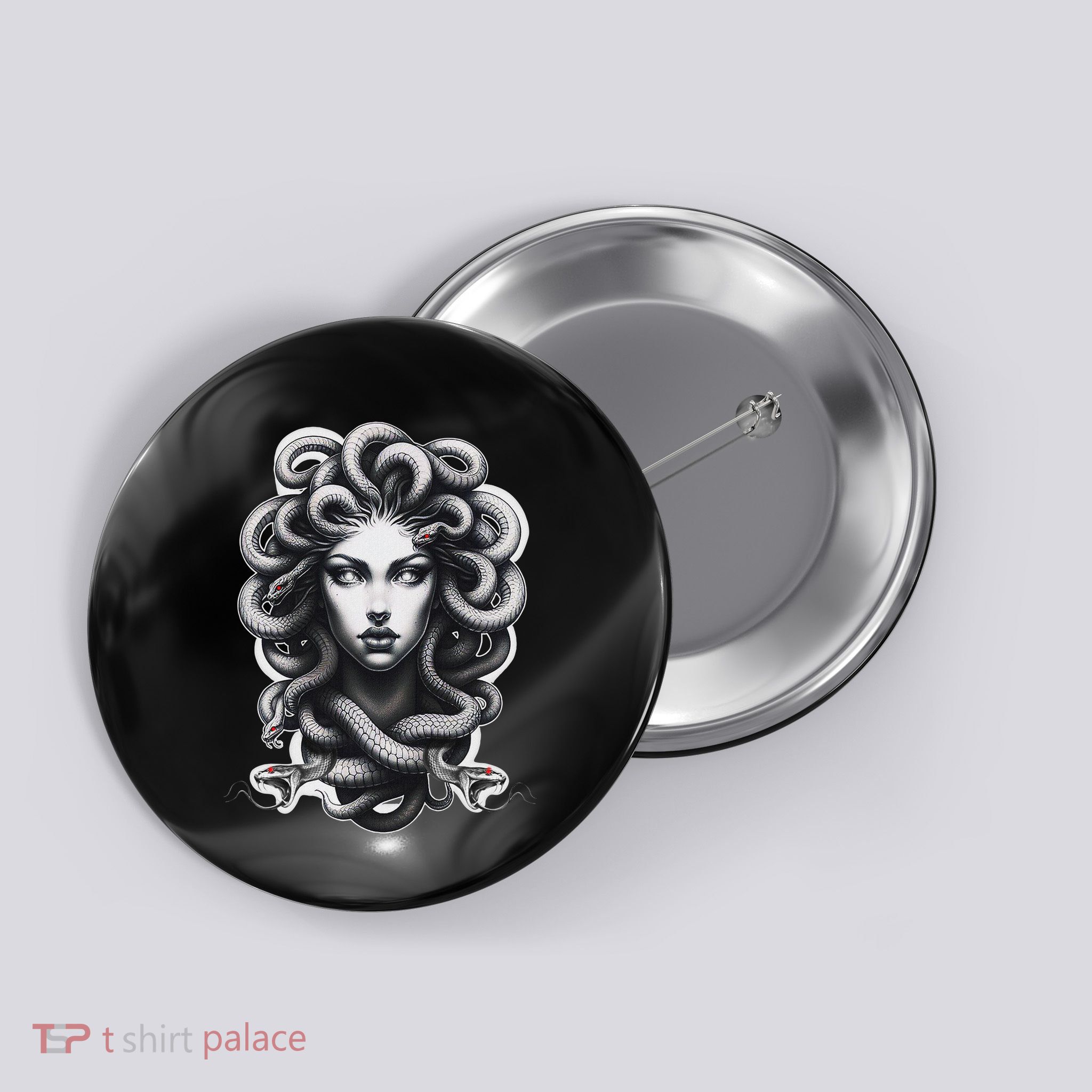 Lilith Medusa Serpent Cobra Snake Greek Mythology Button