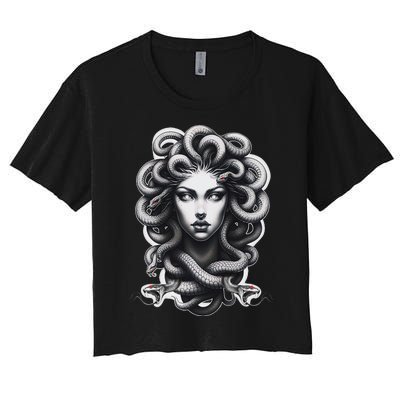 Lilith Medusa Serpent Cobra Snake Greek Mythology Women's Crop Top Tee