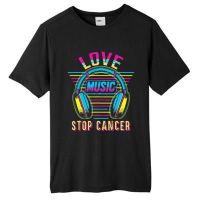 Love Music Stop Cancer Breast Cancer Awareness Mom Tall Fusion ChromaSoft Performance T-Shirt