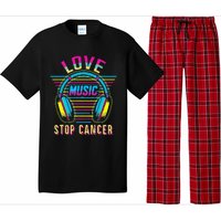 Love Music Stop Cancer Breast Cancer Awareness Mom Pajama Set