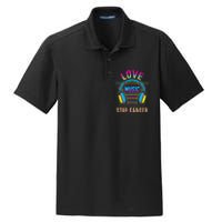 Love Music Stop Cancer Breast Cancer Awareness Mom Dry Zone Grid Polo