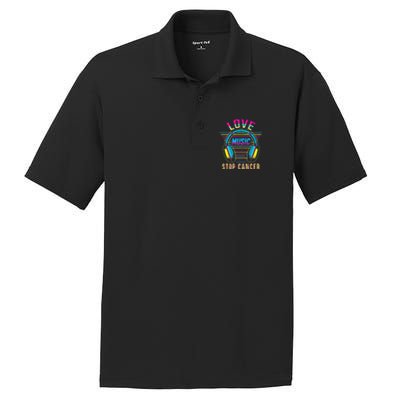 Love Music Stop Cancer Breast Cancer Awareness Mom PosiCharge RacerMesh Polo