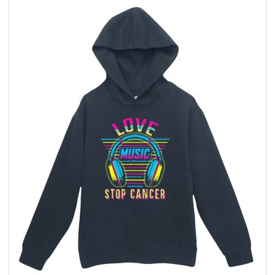 Love Music Stop Cancer Breast Cancer Awareness Mom Urban Pullover Hoodie