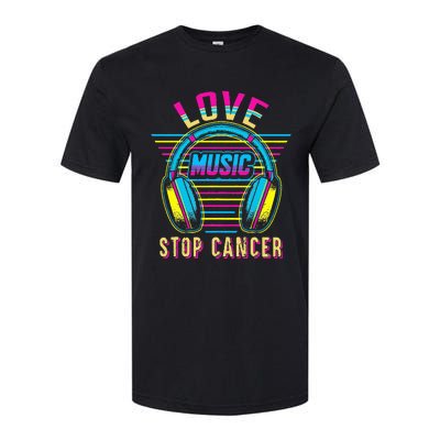 Love Music Stop Cancer Breast Cancer Awareness Mom Softstyle CVC T-Shirt