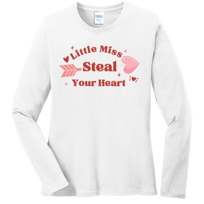 Little Miss Steal Your Heart Cute Valentine's Day Ladies Long Sleeve Shirt