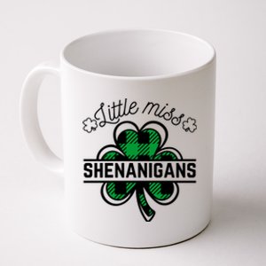 Little Miss Shenanigans Patrick's Day Leopard Shamrock Irish Funny Gift Coffee Mug