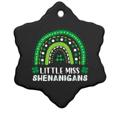 Little Miss Shenanigans Rainbow Plaid St Patrick's Day Gift Ceramic Star Ornament