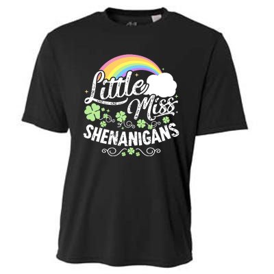 Little Miss Shenanigans St Patricks Day Cooling Performance Crew T-Shirt