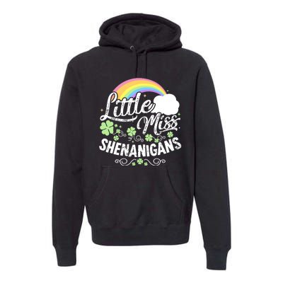 Little Miss Shenanigans St Patricks Day Premium Hoodie