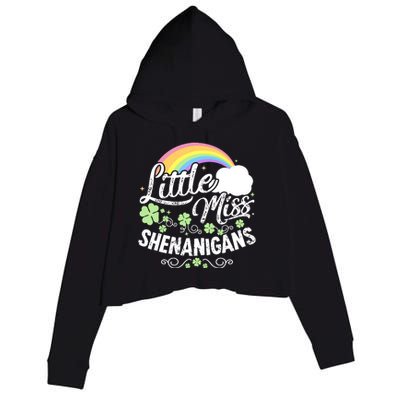 Little Miss Shenanigans St Patricks Day Crop Fleece Hoodie