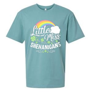 Little Miss Shenanigans St Patricks Day Sueded Cloud Jersey T-Shirt