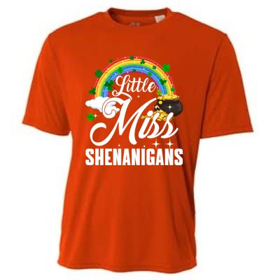 Little Miss Shenanigans Rainbow St Patricks Day Meaningful Gift Cooling Performance Crew T-Shirt