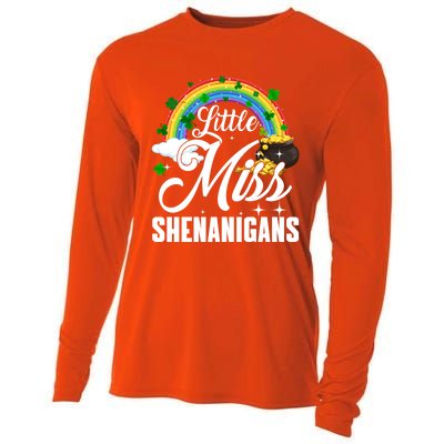 Little Miss Shenanigans Rainbow St Patricks Day Meaningful Gift Cooling Performance Long Sleeve Crew