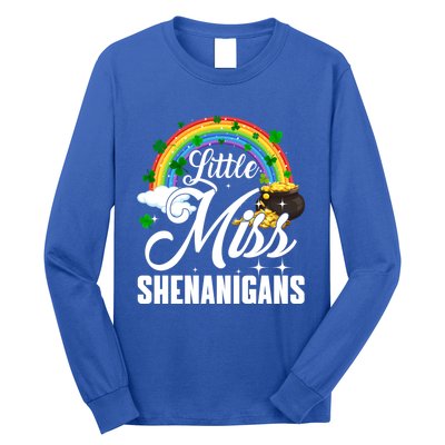 Little Miss Shenanigans Rainbow St Patricks Day Meaningful Gift Long Sleeve Shirt