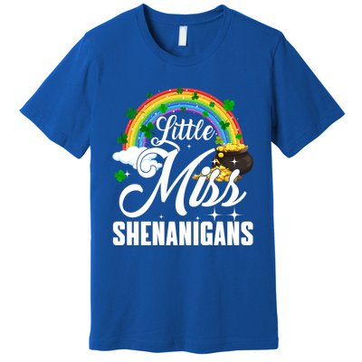 Little Miss Shenanigans Rainbow St Patricks Day Meaningful Gift Premium T-Shirt