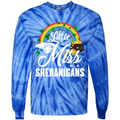 Little Miss Shenanigans Rainbow St Patricks Day Meaningful Gift Tie-Dye Long Sleeve Shirt