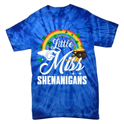 Little Miss Shenanigans Rainbow St Patricks Day Meaningful Gift Tie-Dye T-Shirt