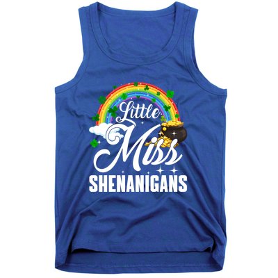 Little Miss Shenanigans Rainbow St Patricks Day Meaningful Gift Tank Top