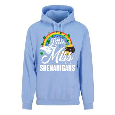 Little Miss Shenanigans Rainbow St Patricks Day Meaningful Gift Unisex Surf Hoodie