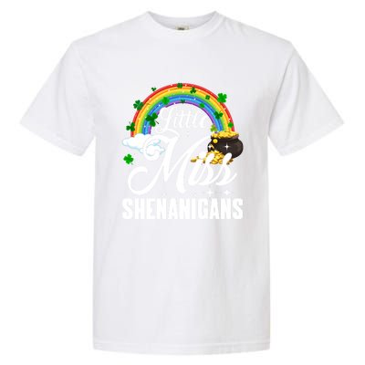 Little Miss Shenanigans Rainbow St Patricks Day Meaningful Gift Garment-Dyed Heavyweight T-Shirt