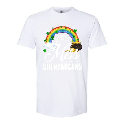 Little Miss Shenanigans Rainbow St Patricks Day Meaningful Gift Softstyle CVC T-Shirt