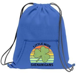 Little Miss Shenanigans Saint Patricks Shenanigans Cool Gift Sweatshirt Cinch Pack Bag